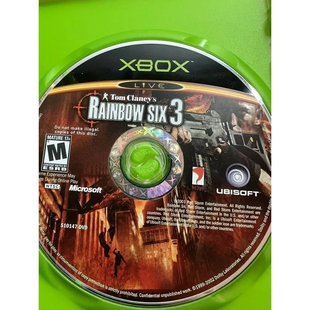 Tom Clancy's Rainbow Six 3 (Microsoft Xbox, 2003) Complete w/ Manual